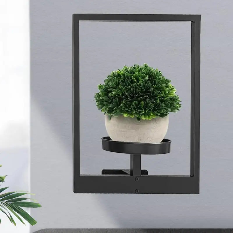 support mural moderne noir plante pot unique salon balcon jardin