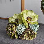 décoration intérieure bouquet fleurs artificielles mariage anniversaire romantique blanc rose violet vert bleu