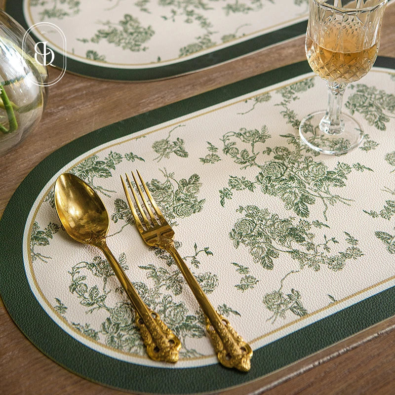 serviettes table florales blanc vert respectueuses environnement 20x12 pouces adhésives set table classique