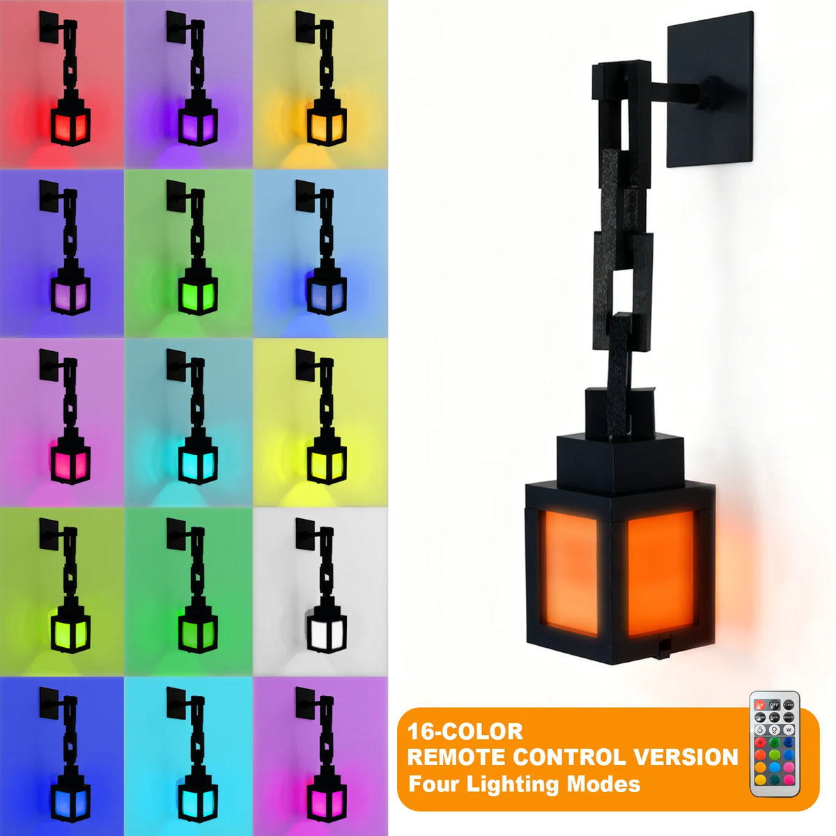 lanterne décorative murale led pixelisée minecraft 16 couleurs télécommande rechargeable