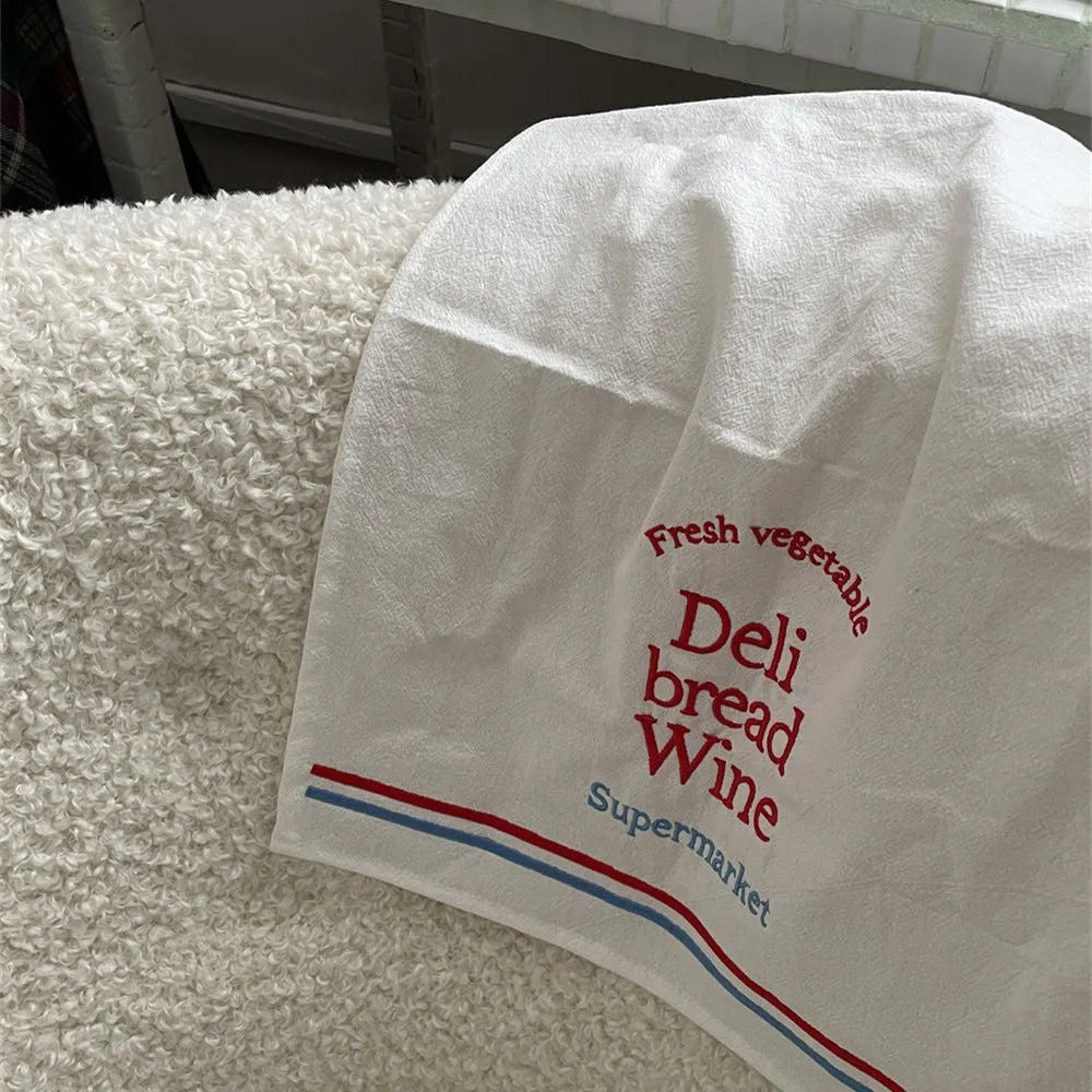 serviette classique imprimée légumes vin supermarché blanc verte rouge coton cuisine