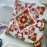taies d'oreiller coton polyester ethnique floral brodées couleurs vives motifs géométriques coussins deco 45x45cm