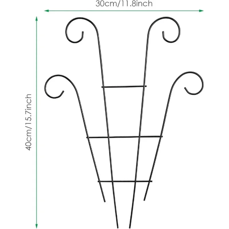 support plantes grimpantes métal noir spirales décoratives vintage pot fleurs pothos roses