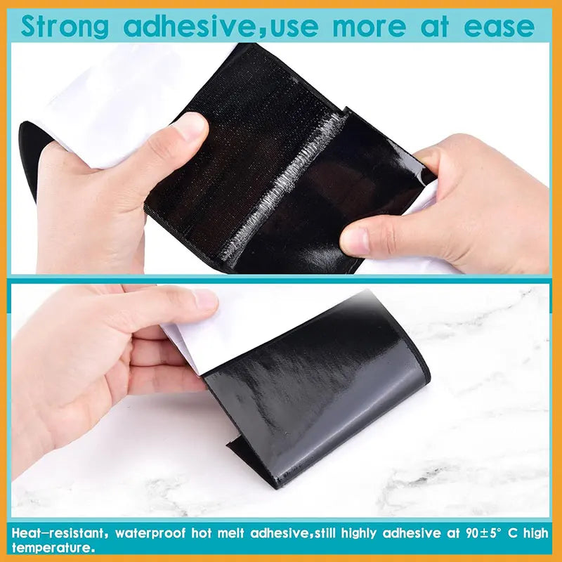 ruban adhésif velcro noir pratique texture velcro 10cm large 1m longueur utilitaire adhésif