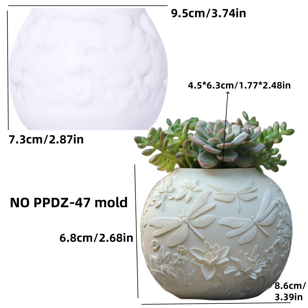 moule silicone cache pot crâne fleurs décoratif résine plante succulente jardin objet artisanal noir