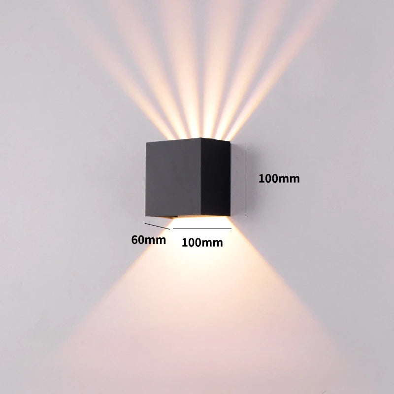 applique murale moderne led éclairage extérieur balcon facile ip55 hydrofuge noir vers haut