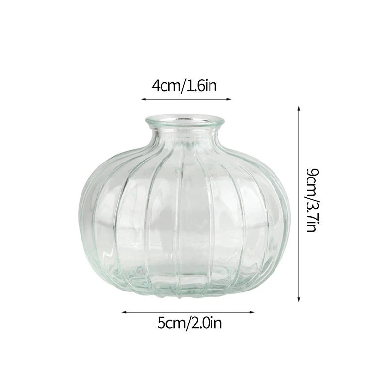 vases transparents moderne rayures verticales fleurs artificielles minimaliste verre deco table salon