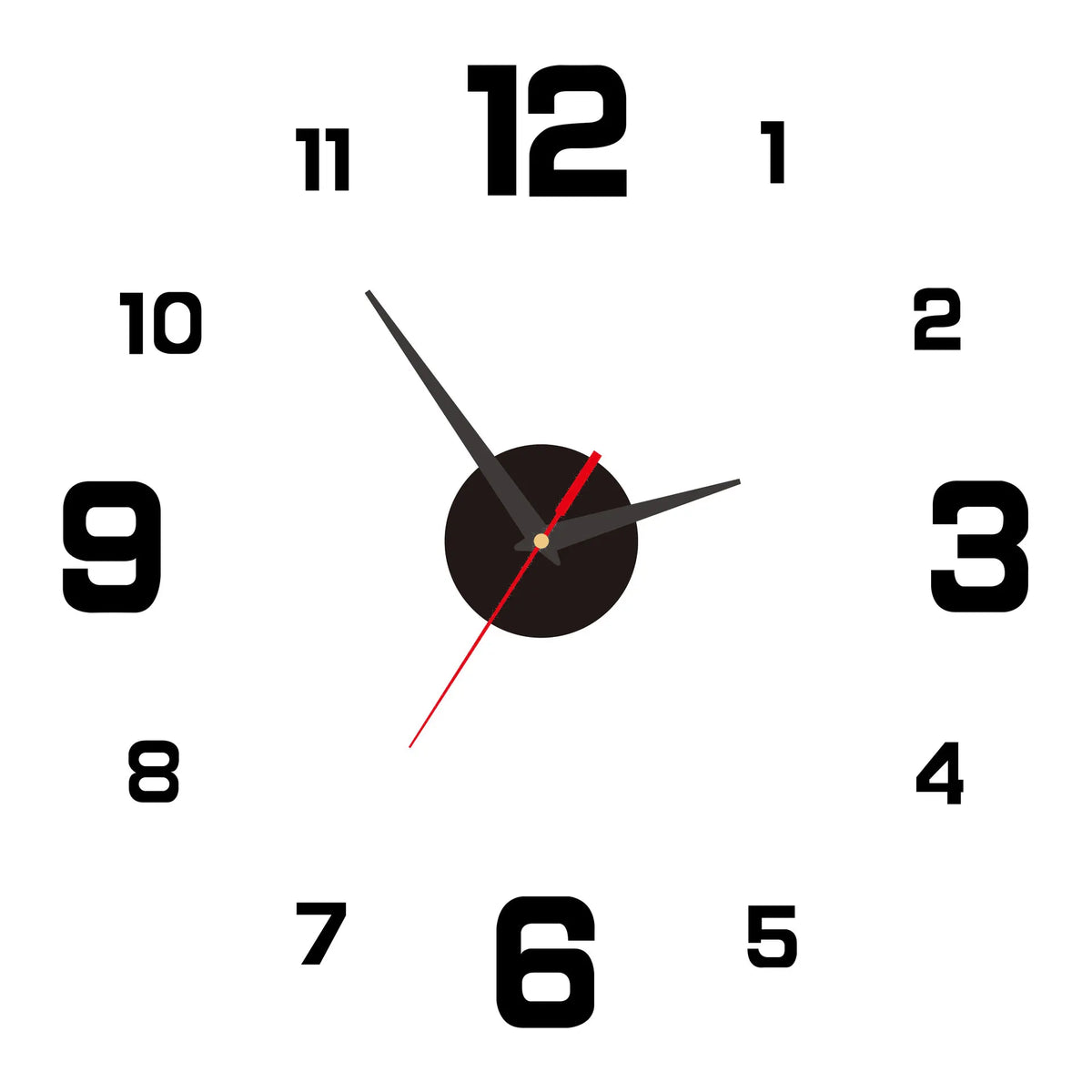 horloge murale moderne minimaliste aiguille acrylique noir blanche adhésif chambre salon