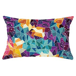 coussin rectangulaire géométrique multicolore décoration intérieure moderne polyester confortable 30x50cm fixations