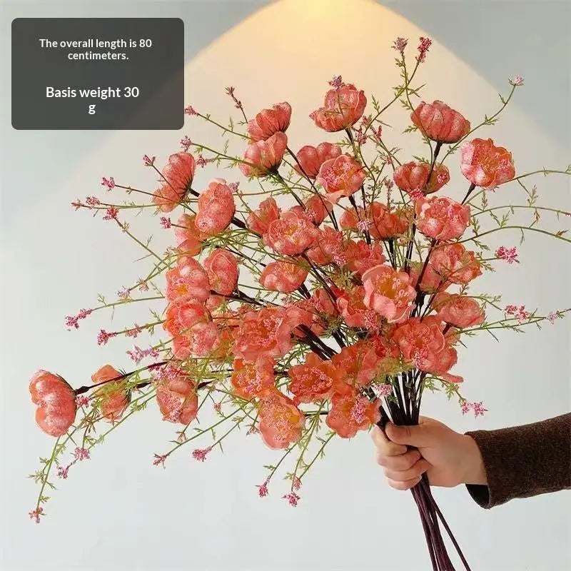 bouquet fleurs artificielles rose blanc bleu moderne élégant vase transparent décoration intérieure anniversaire mariage