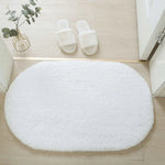 tapis doux décoration intérieure moderne gris beige salle bain antidérapant poils suède