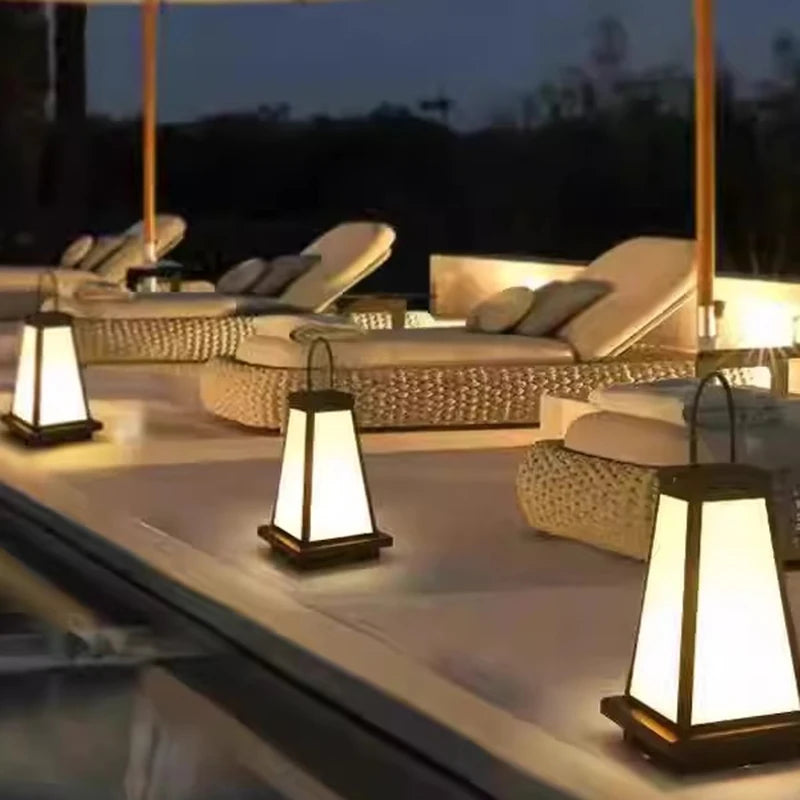 lanterne extérieure solaire led noir classique ip65 abs papier plissé rustique anneau métallique