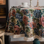 Nappe table multicolore florale classique maison fête mariage noël diamètre 60inch