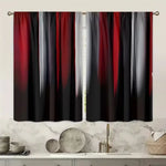 rideau polyester multicolore rayures horizontales moderne opacité blanc rouge noir gris 75x166cm 105x230cm 130x210cm