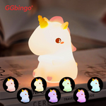 veilleuse animale licorne led change couleur tactile rechargeable table enfant