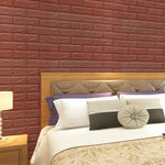 sticker mural brique blanc rose rouge adhésif moderne 10 pièces 35cm 38.5cm