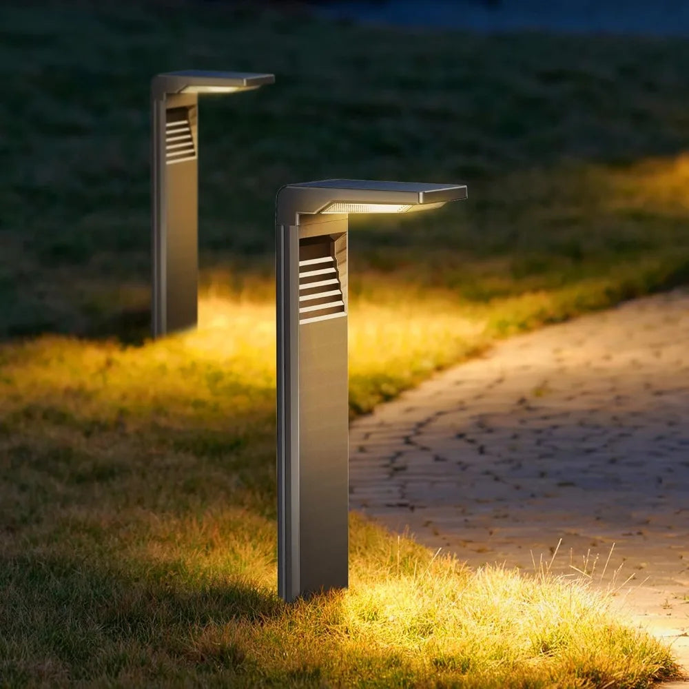 lampe solaire led jardin extérieur noir moderne modes lumineux piquet facileABS