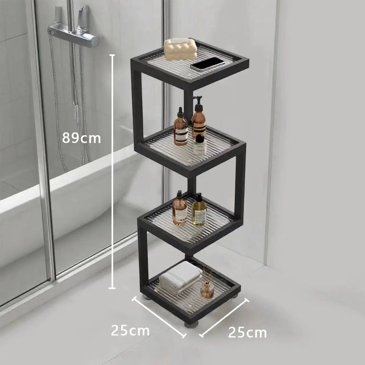 étagère mobile.storage rack blanc noir moderne roulettes serviettes parfums