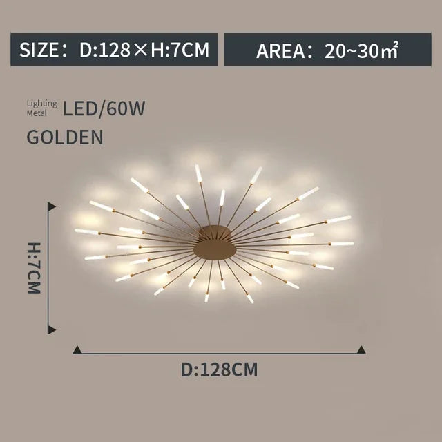 plafonnier moderne or noir lumineux éclairage quotidien acier certifié ccc 249 2000 lumens