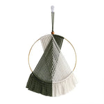 chouette macramé yeux bois tapisserie murale bohème décor artisanal fixations tresses tissage