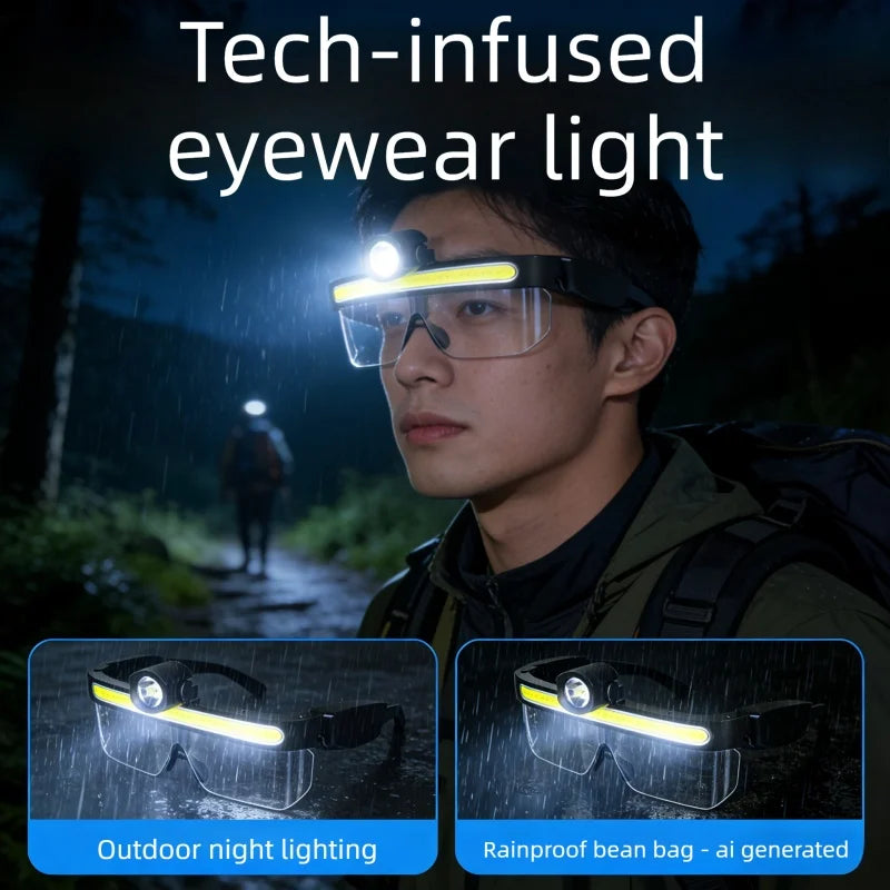 lunettes lecture rechargeables usb éclairage camping pêche cyclisme noir jaune fluo transparentes modernes technologiques