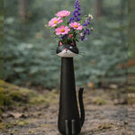 vase résine noir blanc chats motifs moderne décoration intérieure fleurs artificielles salon