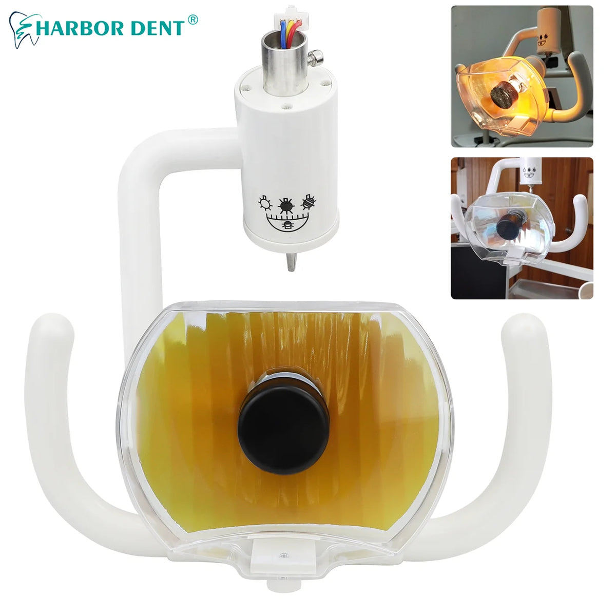 lampe dentaire blanc moderne interrupteur manuel adaptable grille ajustable transparente symboles soleil lune étoile