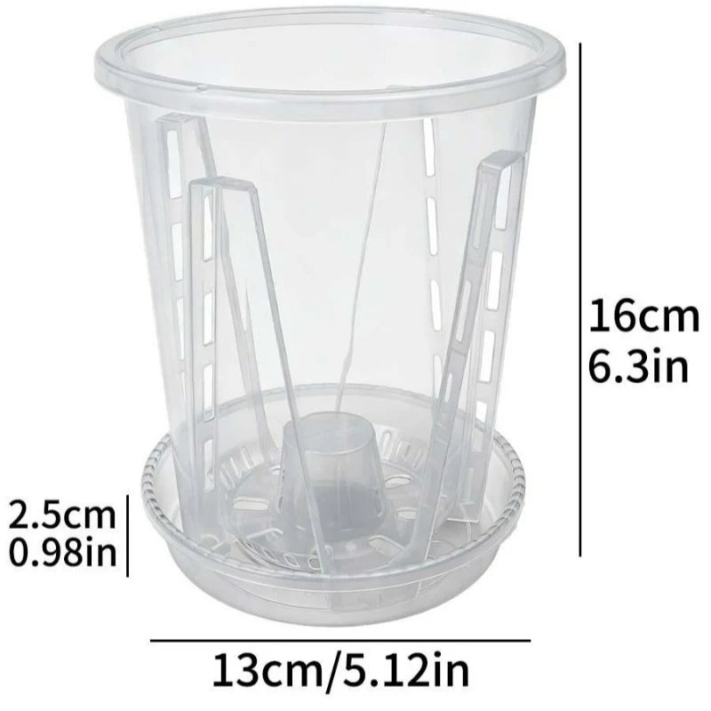 pot plante transparent moderne grille drainage taille moyenne large extra large
