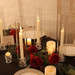 porte bougies verre transparent moderne 25cm 3cm mariage décoration table centro