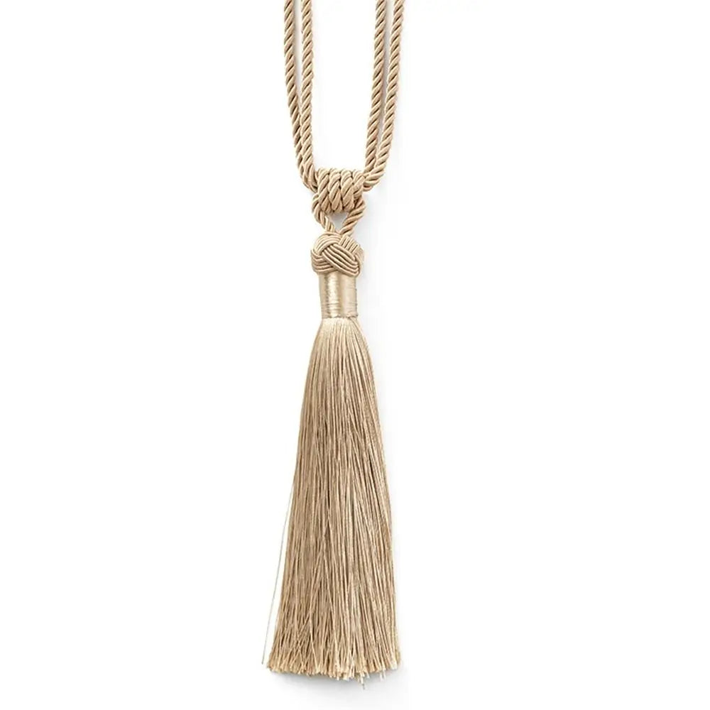 accessoires rideau cordon tressé franges blanc or gris beige moderne bohème chic