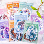 autocollants sirènes mer bateau corail bijoux bleu vert rose blanc transparents illustratifs 20pcs