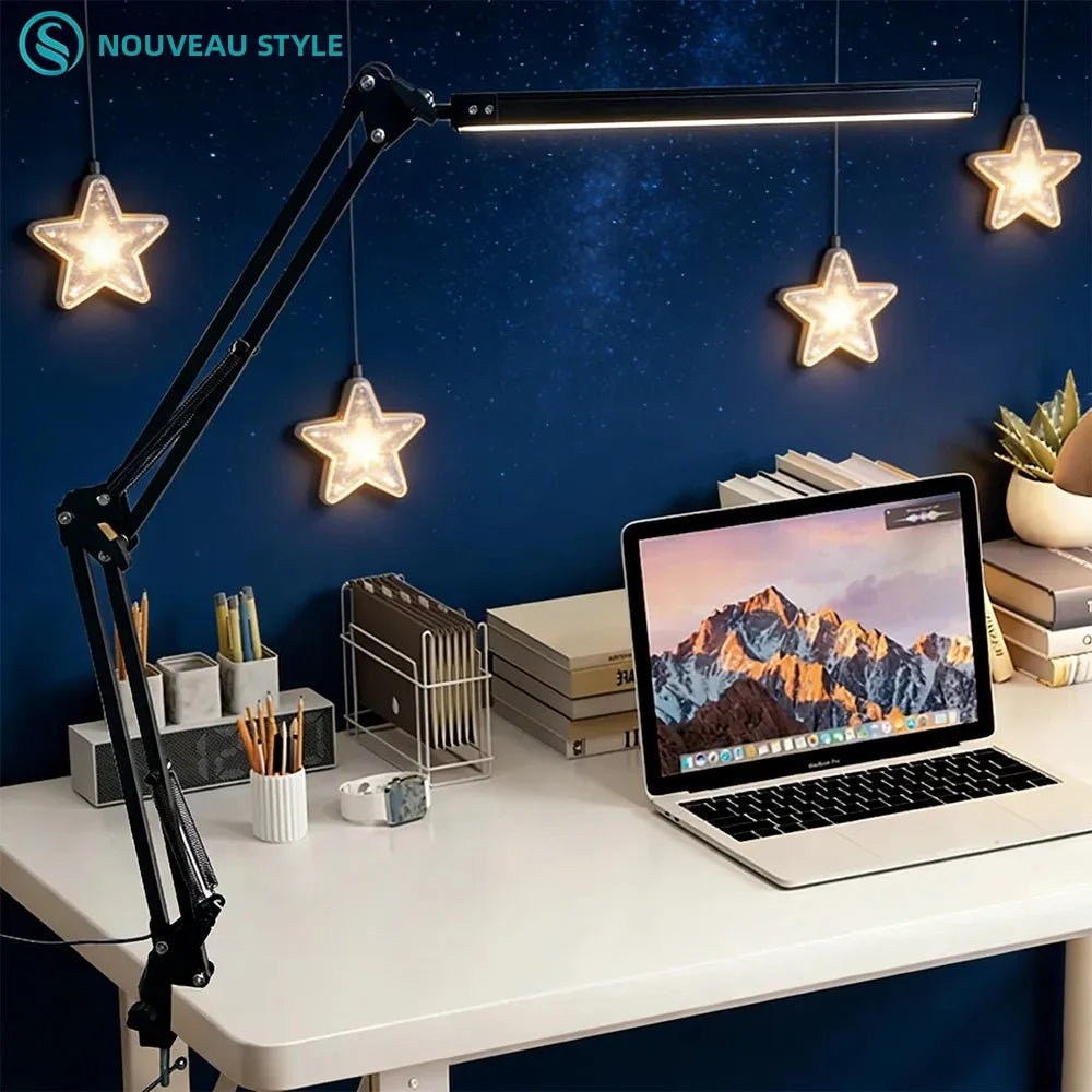 lampe led noir moderne clip flexible réglable 42cm 15cm