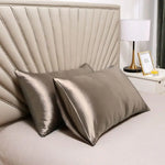 taies d'oreiller soie gris satinées modernes non toxiques hypoallergéniques 51x66cm 51x76cm