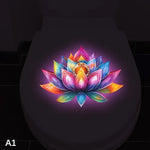 autocollants muraux fleurs lotus dahlias multicolores moderne adhésifs salle bains nocturne brillants uv
