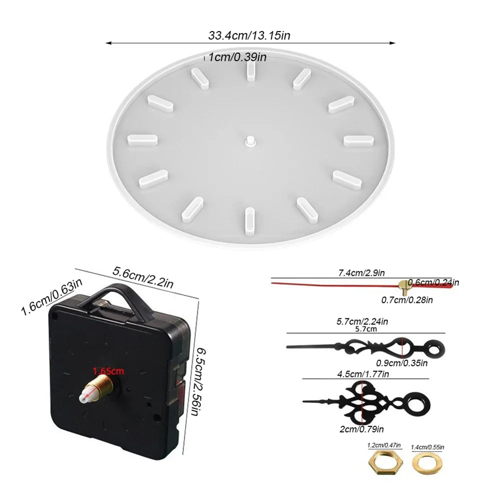 kit fabriquer cadran horloge murale motifs vagues sable moderne blanc doré bleu turquoise