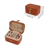 boîte rangement bijoux cuir pu blanc rose verte marron noire moderne boucles oreilles colliers