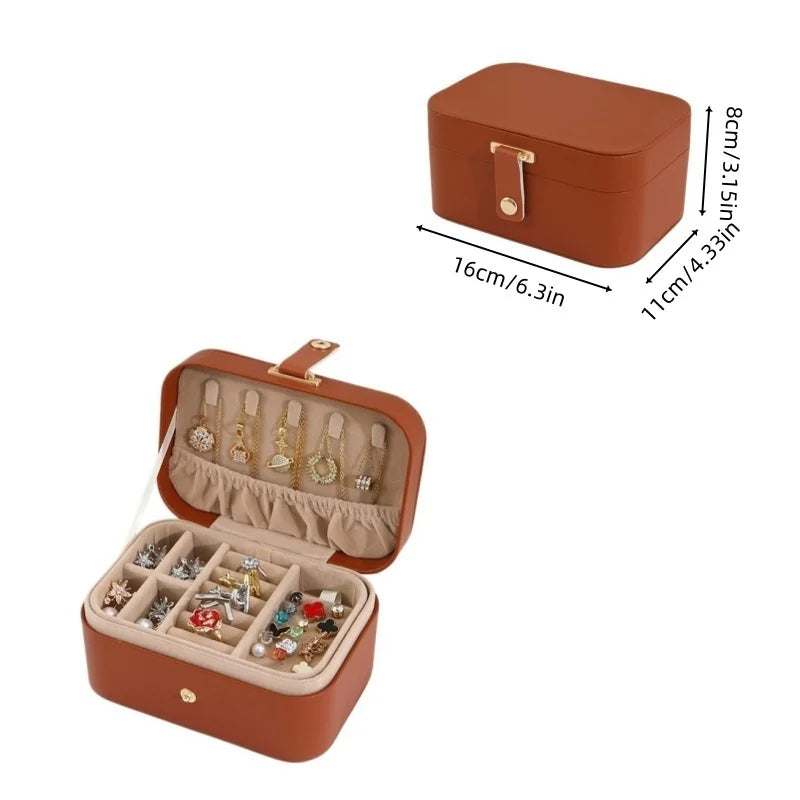 boîte rangement bijoux cuir pu blanc rose verte marron noire moderne boucles oreilles colliers