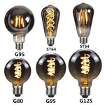 ampoules led décoratives vintage spirale dorée noir translucide 360° e27 220v 4w dimmable