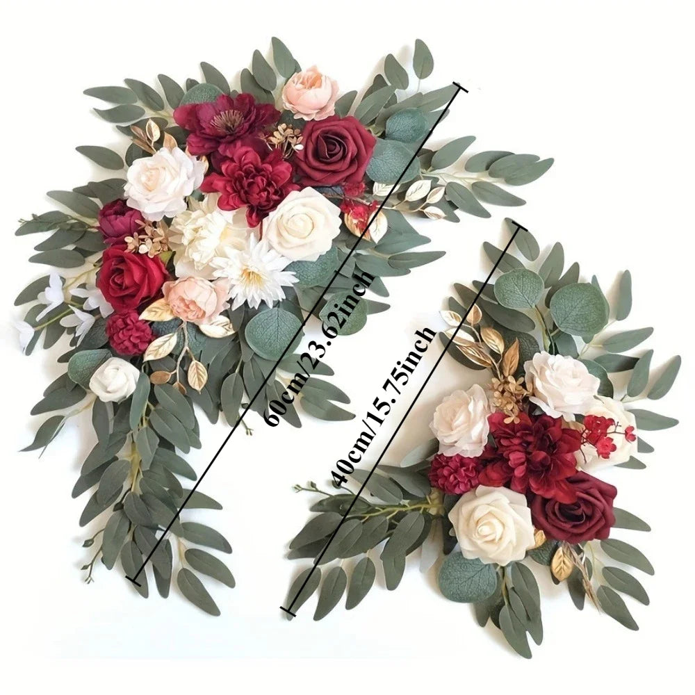 guirlande florale artificielle romantique mariage extérieur decoration maison rose blanc vert