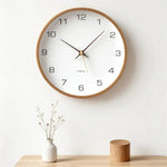 horloge murale bois naturel quartz minimaliste 10 pouces 12 pouces 14 pouces chambre salon