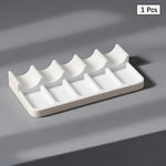 rangement pinceaux stockage portable blanc gris minimaliste modernes emplacements lisses rainurés