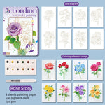 livre art aquarelle coloriage scènes urbaines nature roses blancs illustrations pages opaques peintures brosses