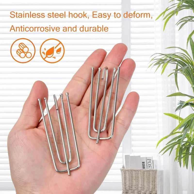 pinces rideaux moderne argentées métal résistant rouille 100pcs accessoire draperie fenêtre
