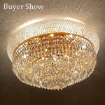lustre led doré cristal élégant intérieur salon cuisine transparentes fixations invisibles