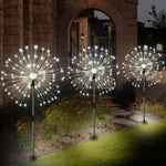 lumière solaire feu d'artifice led bleu blanc rouge vert moderne decoration jardinextérieur
