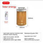 lampe solaire jardin moderne marron clair blanc rayures verticales étanche ip65 led allée patio