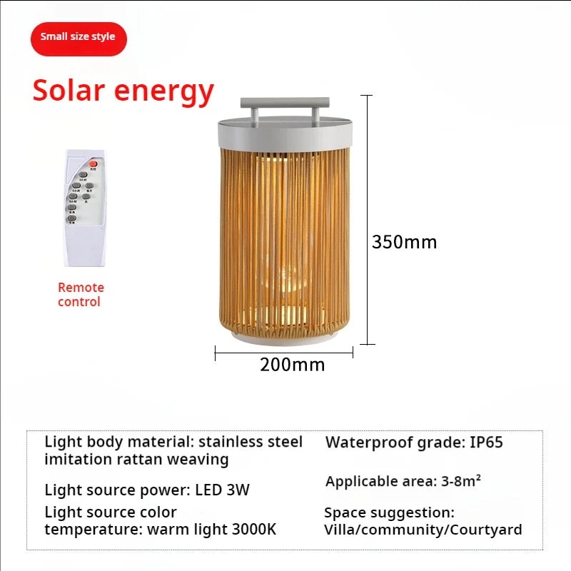 lampe solaire jardin moderne marron clair blanc rayures verticales étanche ip65 led allée patio