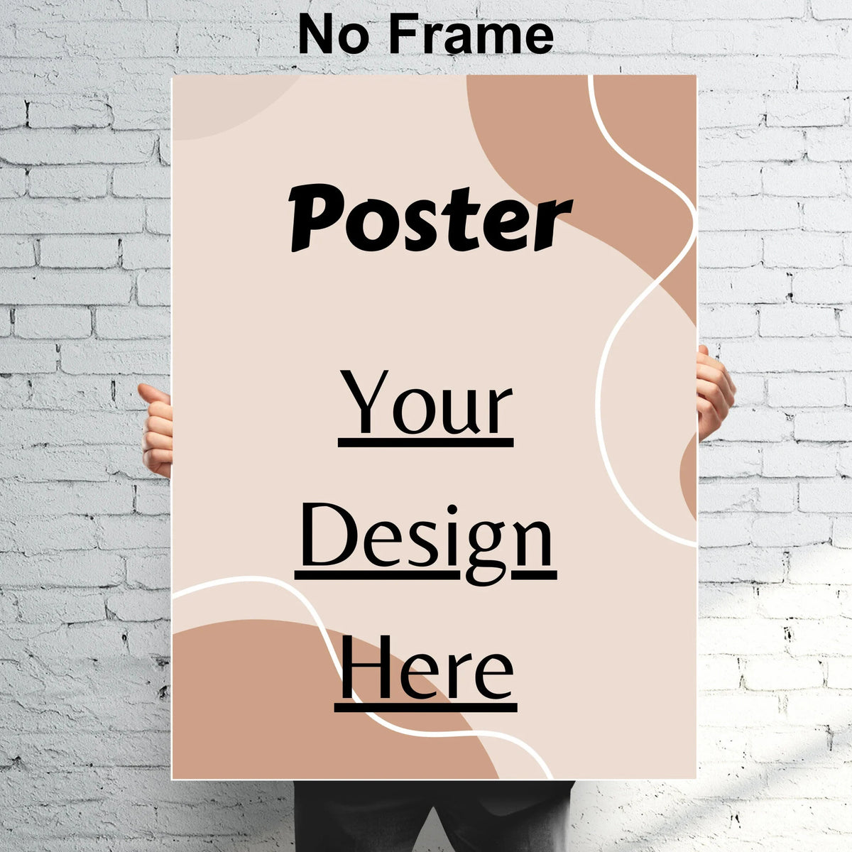 posters abstraits modernes minimalistes beiges blancs lignes blanches intérieur décoration cadeau personnalisable toile imprimée