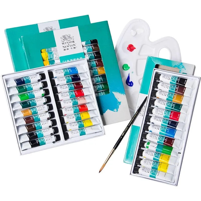 peintures huile couleurs palette pinceaux bleu vert rouge noir blanc jaune orange marron classique