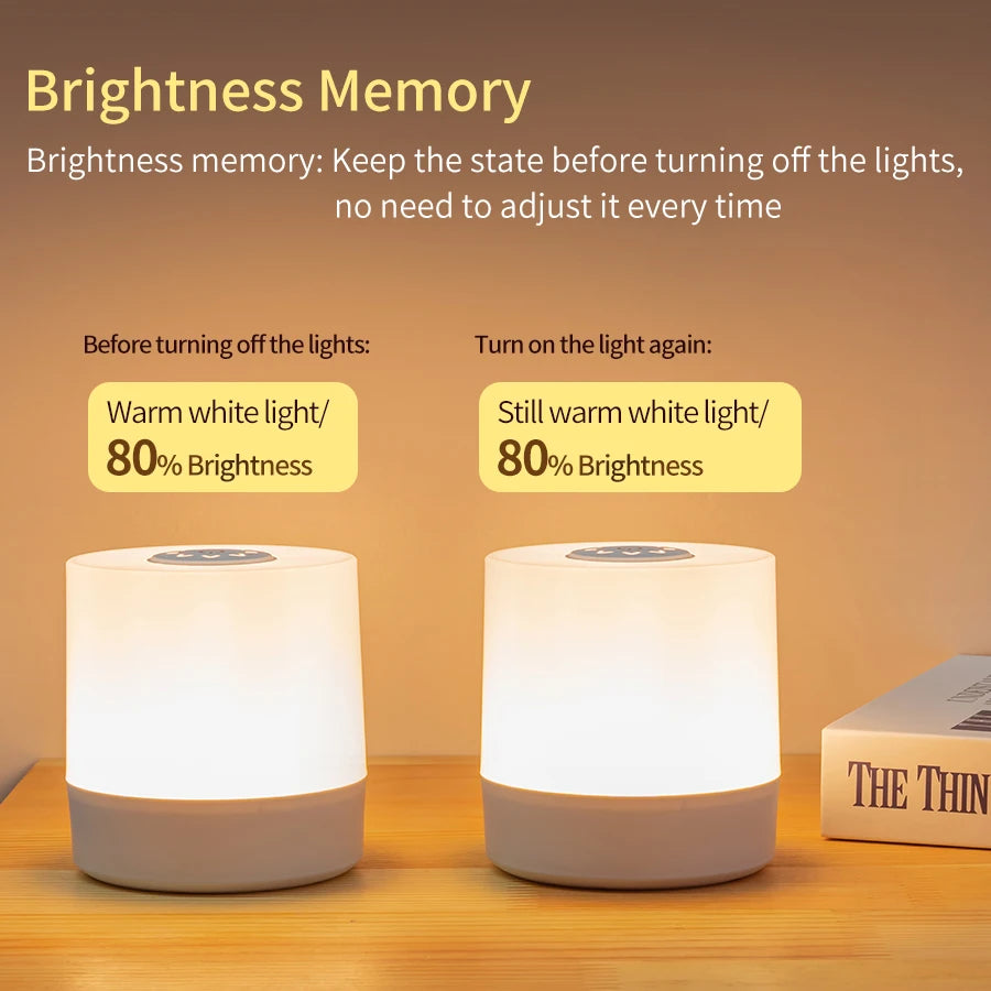 lampe table led rechargeable blanc moderne interrupteur tactile lumière chaude variable veilleuse chambre enfant